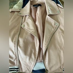 Forever 21 light pink fake leather jacket